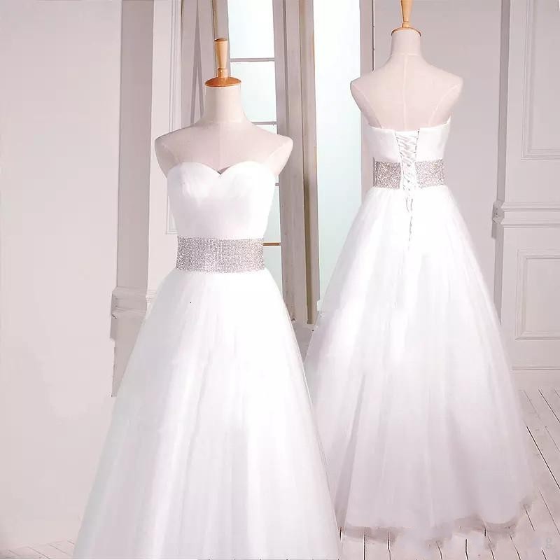 

New Sweetheart Tulle Beach Es 2021 Beaded Waist a Line Wedding Gowns Floor Length Bridal Vestido De Noiva G53q, Black