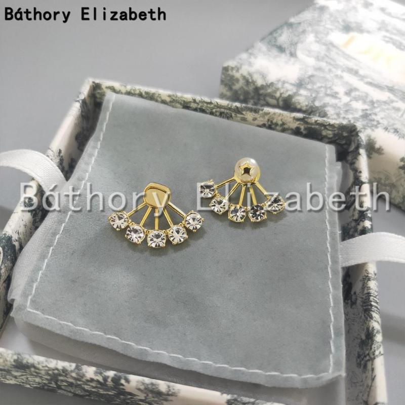 

Stud Bathory Elizabeth 2021 Contracted Fashion Pendientes Five Rhinestone Scalloped Pearl Star Earrings For Women