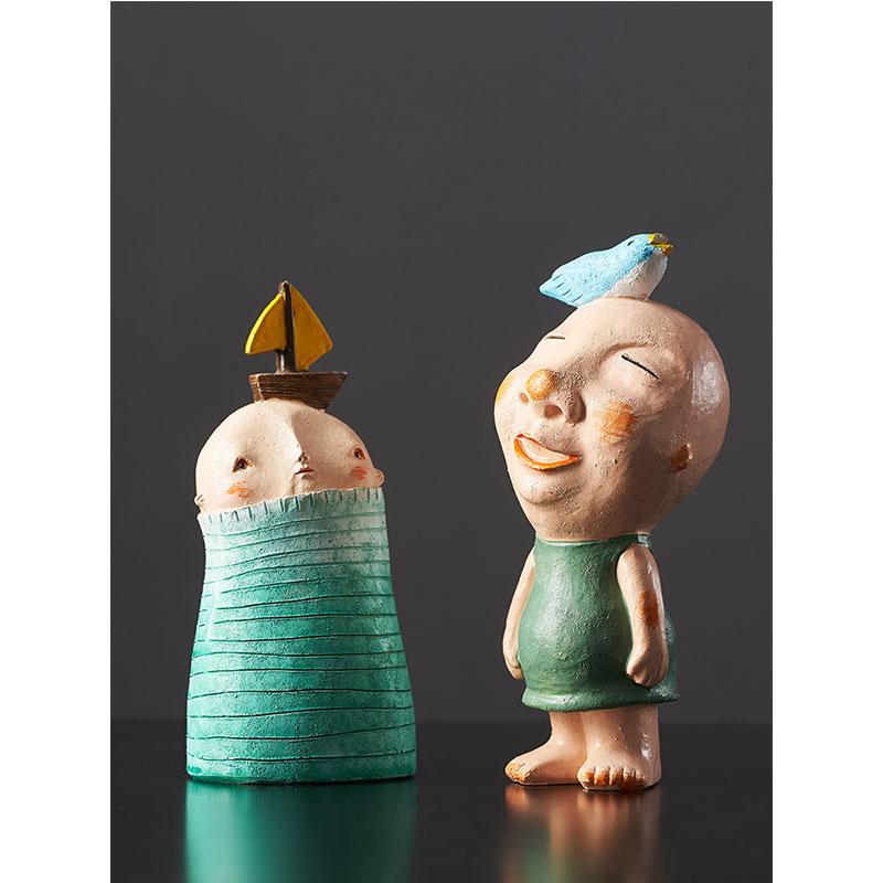 

Decorative Objects & Figurines Modern Nordic Sculptures Ornaments Children's Room Bedroom Furnishings Cute Abstract Cartoon Mini Statue Deco