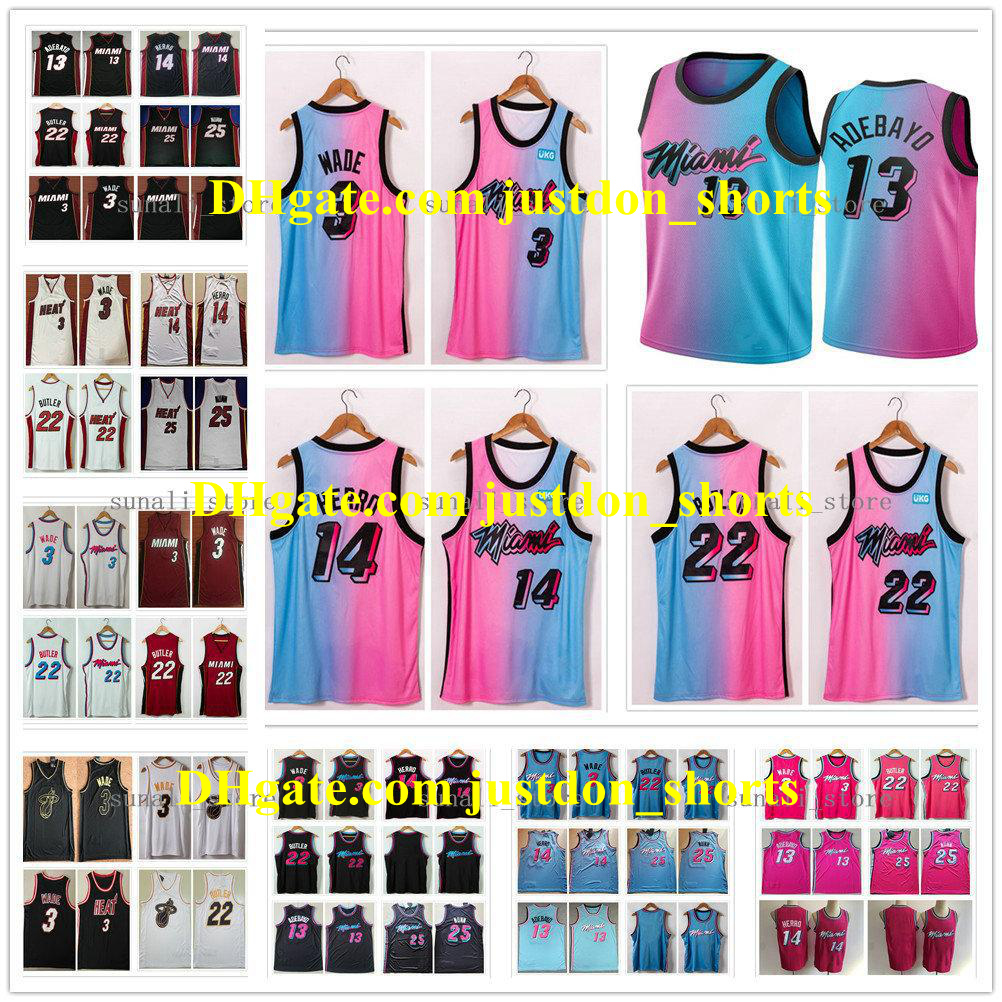 

NCAA Stitched Men City Rainbow Jimmy 22 Butler Tyler 14 Herro Bam 13 Adebayo Dwyane 3 Wade Kendrick 25 Nunn Jerseys Basketball Shirts N, Black