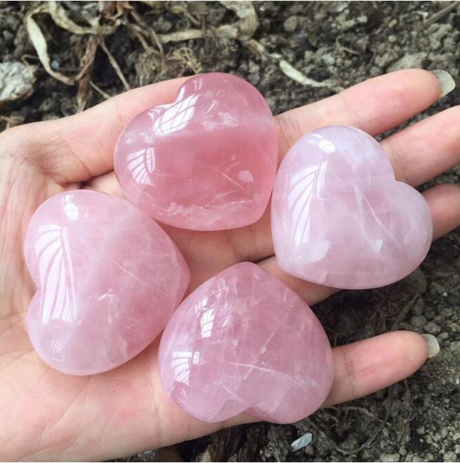 

Natural Rose Quartz Heart Shaped Pink Crystal Carved Palm Love Healing Gemstone Lover Gife Stone Crystal Heart Gems sgh sgsgg