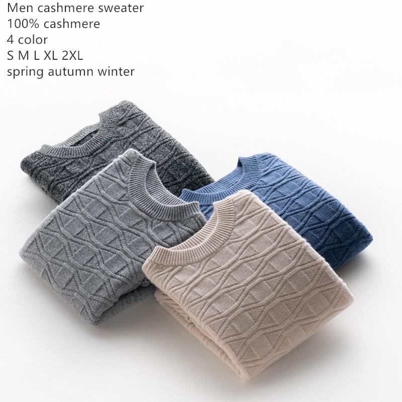 

Men's Sweaters Naizaiga Cashmere O-neck Thick Men Solid Beige Gray Blue Deep Winter Pullovers Sweater Bottoming Shirt NSBL42, 02