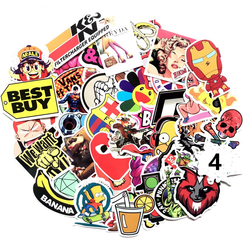 

100pcs /Lot Pack Car Stickers For Graffiti Covers Skateboard Snowboard Motorcycle Bike Laptop Styling Exterior Accessories