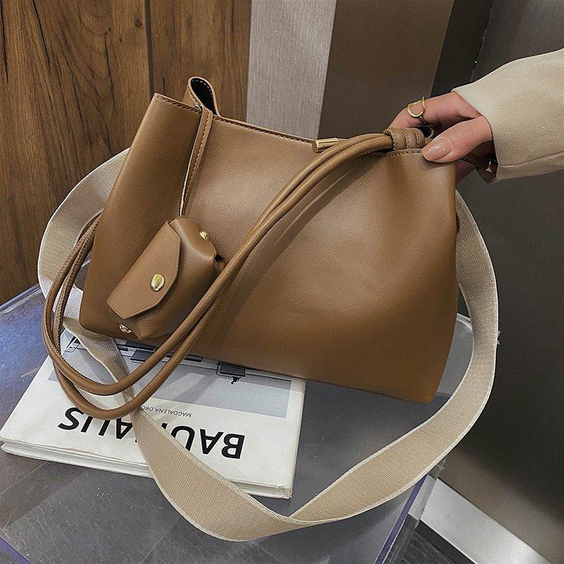 

Bags For Women 2021 New Pu Leather Shoulder Crossbody Bag Coin Purse Three-Piece Suit Female Bag Fashion Designer Handbags, Black