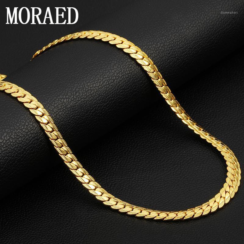 

Sterling Silver Necklaces 18''20''22''24'' 18k Gold 6mm Full Sideways Chain Necklace For Women Man Jewelry Gifts Chains