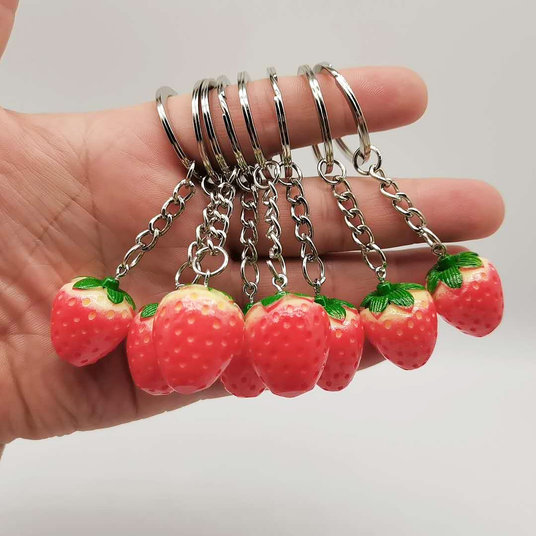

Creative Medium 2.5cm Strawberry Keychain Pendant Earrings Earrings Pendants Jewelry Accessories Gift Wholesale, Slivery;golden