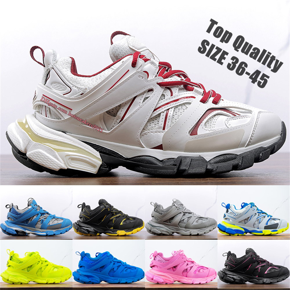 

Paris Track 3 Walking Shoes Top Quality Fashion Cool Grey White Burgundy Lime Blue Pearl Black Neon Pink 3.0 Mens Designer Casual Trainers Sneakers, 10 black neon pink