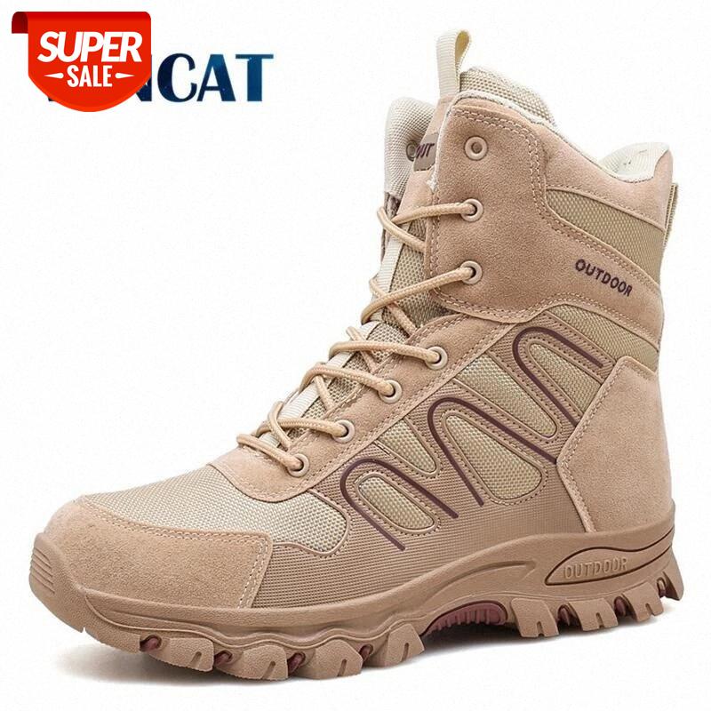

New Winter Men Military Boots High Quality Special Force Tactical Desert Boots Combat Ankle Work Men's Hiking #A74p