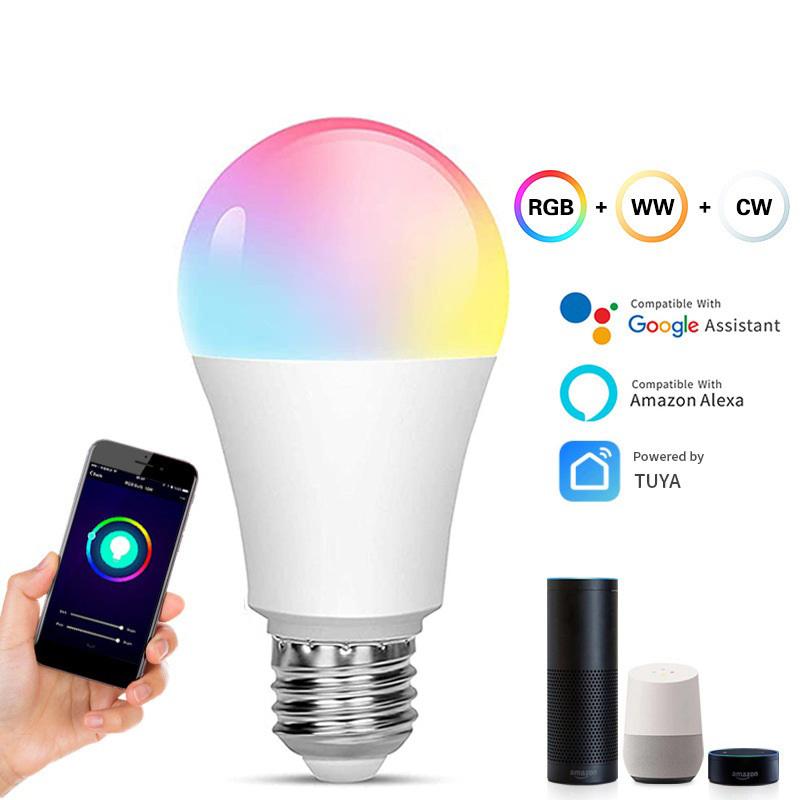 

WiFi Smart Light Bulb E27 LED RGB Lamp Work With Alexa/Google Home AC220V/110V RGb Dimmable Function Magic Bulb
