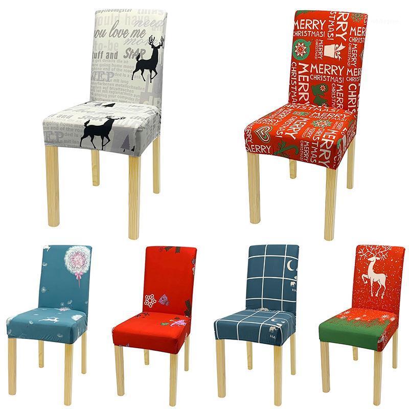 

Christmas Chair Cover Stretch Removable Slipcover Dining Seat Elastic Case For Banquet Home Decoration Covers