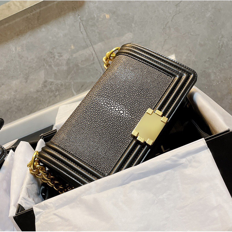 

5A+ Top quality women bags classic fashion chain flap with series number original box diamond calfskin caviar Leather crossbody handbags Luxurys Designers Bag 2021, Black 25cm