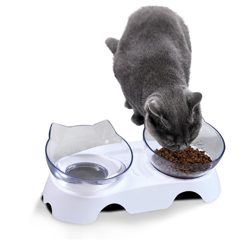 

Double Non Slip Cat Bowls With Raised Stand Pet Water Bowls For Cats Dog Feeders Pet Supplies Products Accessories Sale