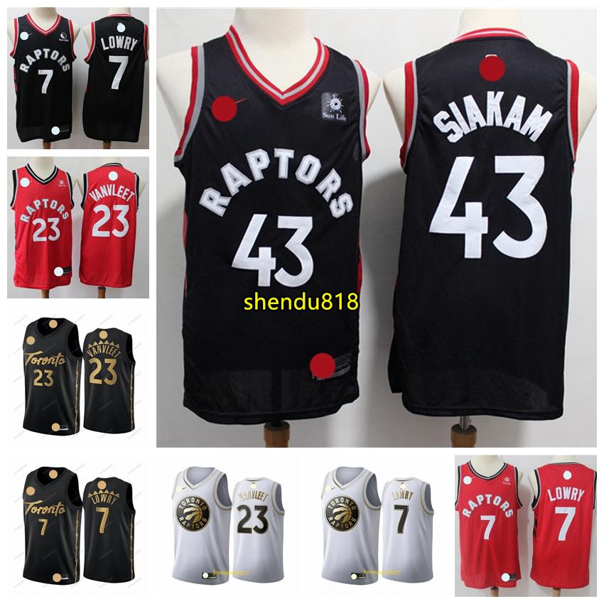 

Pascal 43 Siakam Toronto Raptors Jersey Tracy 1 McGrady Vince 15 Carter Lowry 23 VanVleet Basketball Jerseys 0808, Black;red