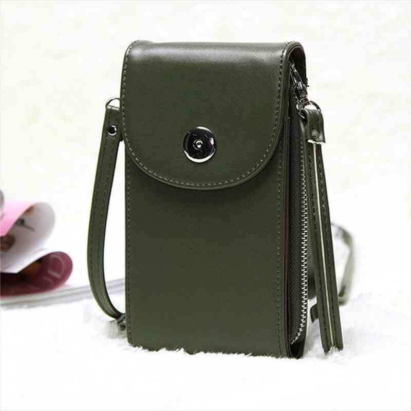 

design women handbag korean mini bag cell phone bags simple small crossbody casual ladies flap shoulder green, Red;black