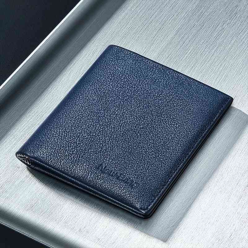 

newbring slim leather rfid blocking wallet male card purse men, Red;black