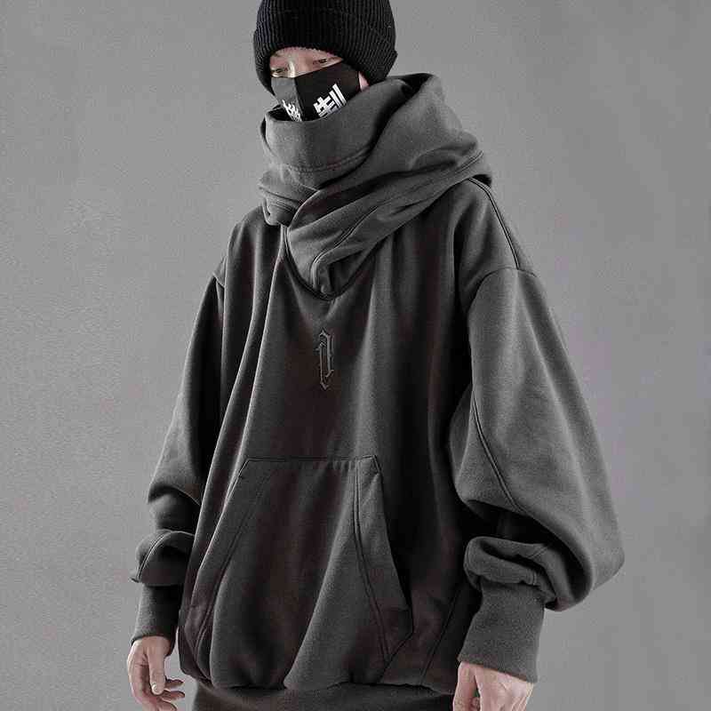 

Men's Hoodies & Sweatshirts hoodies preto com capuz harajuku streetwear japonês hip hop outono gola alta dos homens corredores RN2K, 1# shoe box