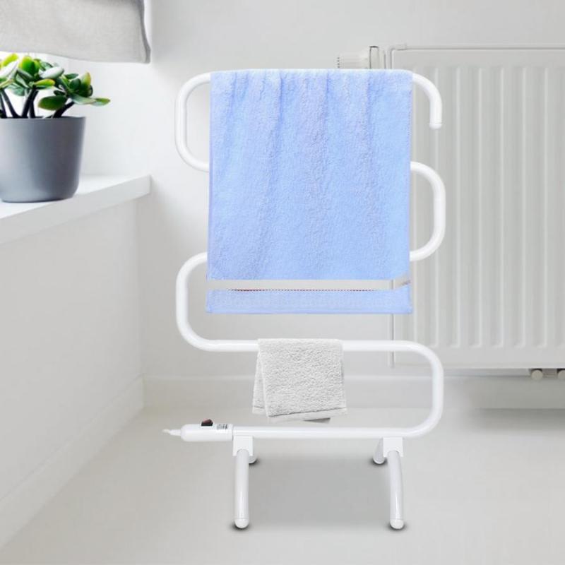 

220V 110W Home Towel Drying Rack Floor Stand S Shape Constant Temperature Heating Towel Holder Electric Bath Storage Rack, Eu
