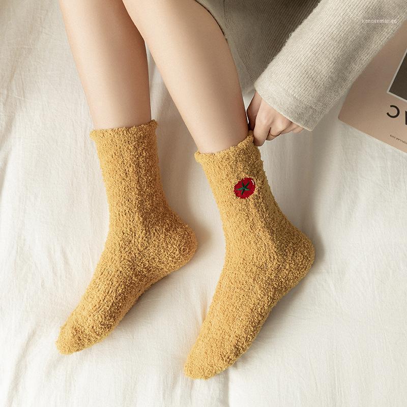 

Five Fingers Gloves Cute Winter Women Socks Ladies Floor Slippers Warm Soft Fluffy Bed Home Coral Velvet Fleece Sock Boots1