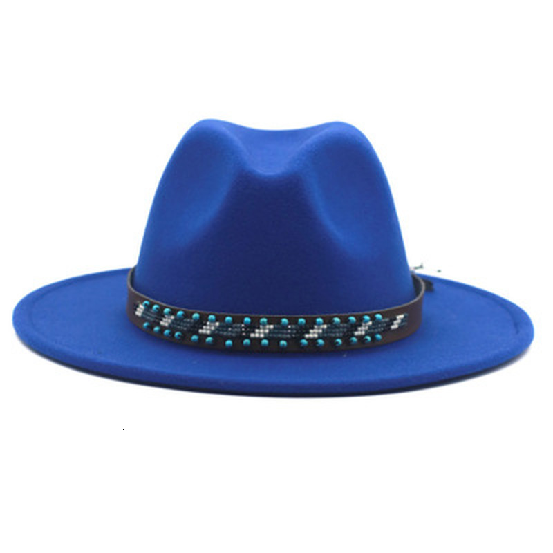 

2021 New Fedora Men Casual Panama Vintage Western Cowboy Women Winter Wide Brim Solid Street Hip Hop Black Felted Hats Wuyg, Coffee