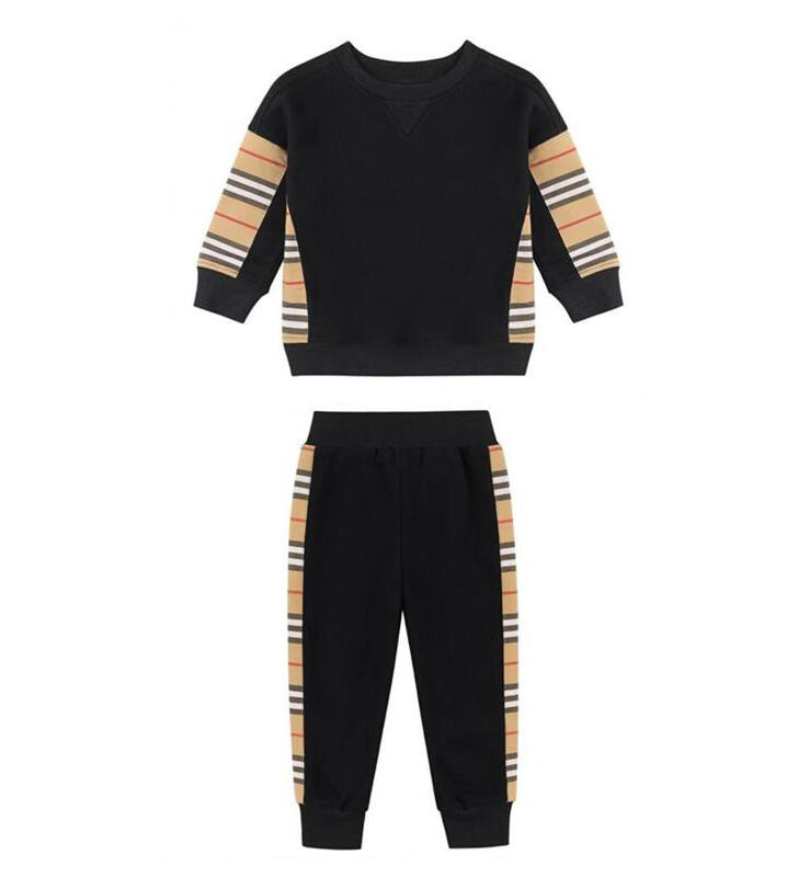 

Baby Boys Girls Striped Clothing Sets Kids Casual Sports Tracksuits Cotton Children Sportswear Pullover+Pants 2pcs Set, As picture