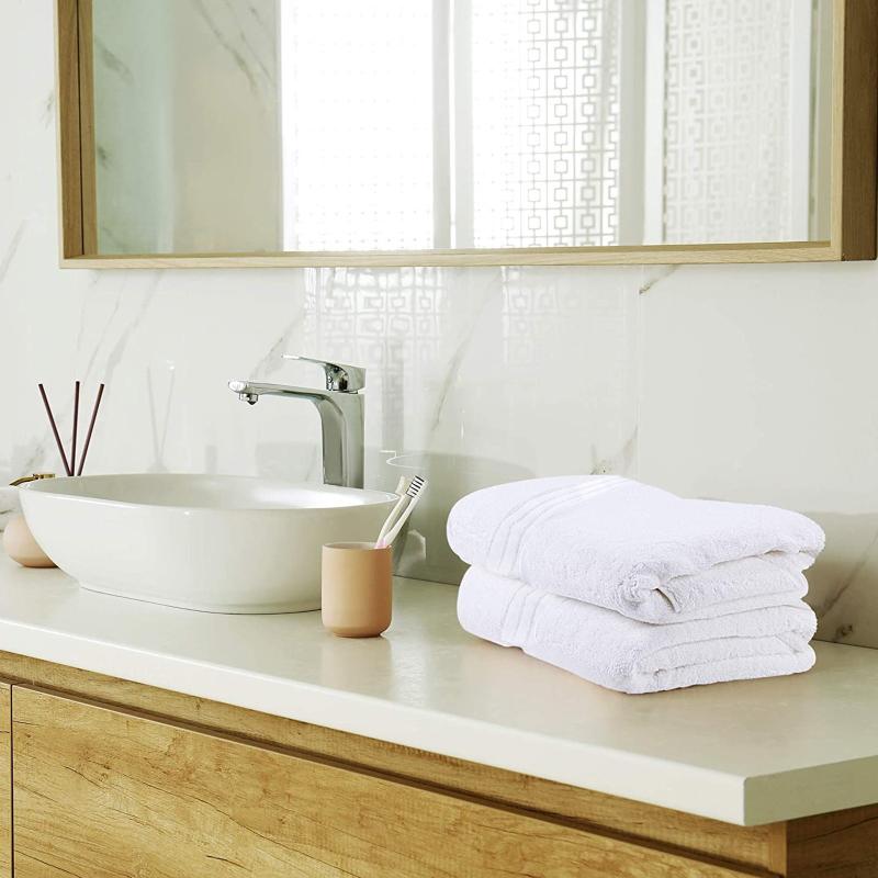 

4PCS Towel Set Hand TowelsPremium Quality 100% Cotton Towels Luxury Super Soft and Highly Sets for Home Office, White