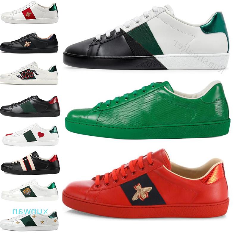 

Sneakers Men Women Casual Bee Top Quality Shoes Stripes Leather Luxurys Ace Sports Chaussures Embroidery Trainers Fashion Sneaker Desig Lhvb, Black