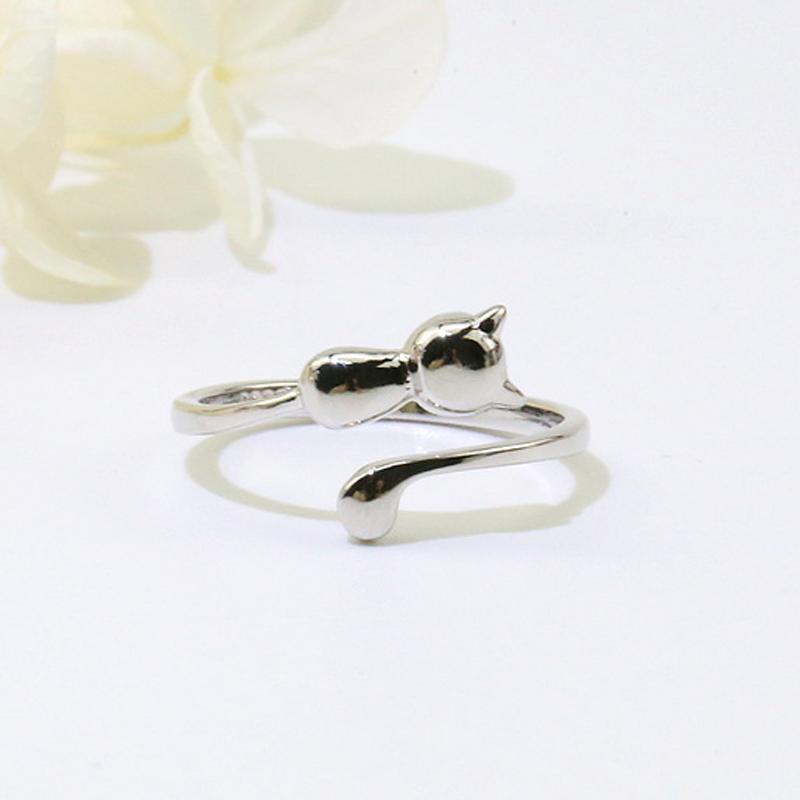 

Cluster Rings Est Arrivals Fashion 925 Sterling Silver Open Cat Jewelry, Golden;silver