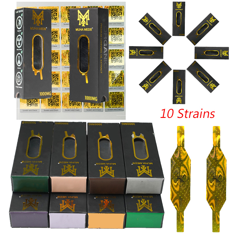 

Muha Meds Vape Cartridge Packaging 0.8ml Ceramic Glass Thick Oil Vape Cartridges Empty Vape Pen Carts E Cigarettes 510 Thread