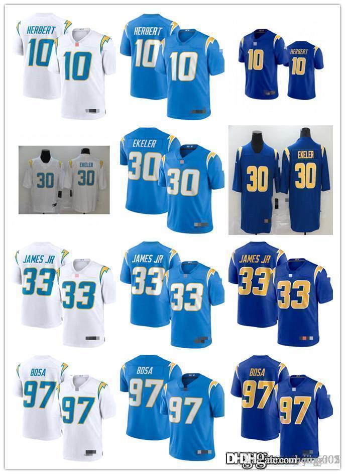 

Mens Womens Youth 97 Joey Bosa 30 Austin Ekeler 33 Derwin James 10 Justin Herbert customs White navy blue Football Jerseys, Black;red
