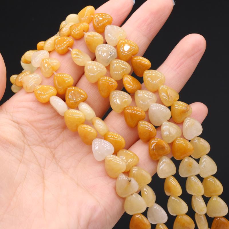 

Other Natural Stone Heart Shape Beads Yellow Jasper Spacer Bead For Jewelry Making Diy Women Necklace Bracelet Accessories