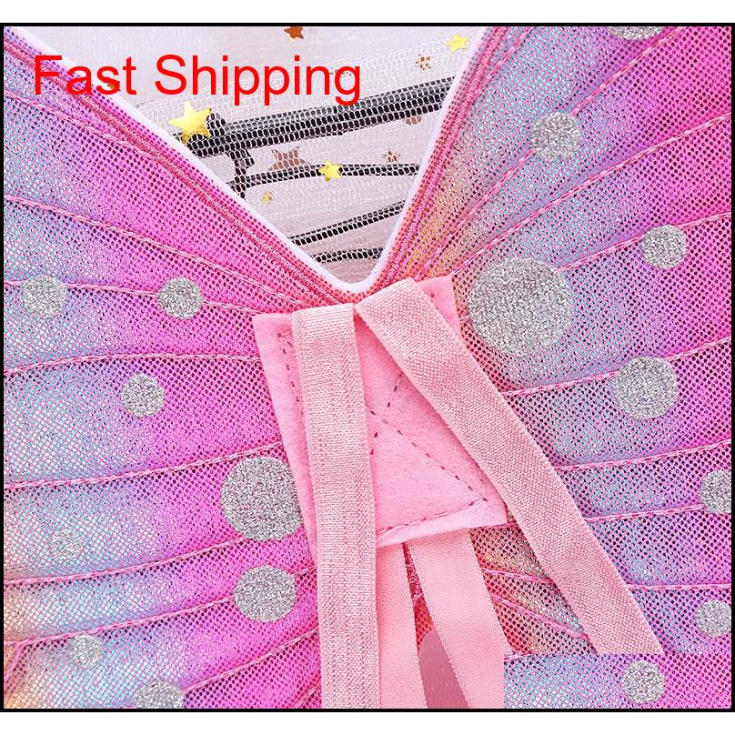

Cute Girls Costumes Performance Props Gradient Color Butterfly Princess Angel Wings Fairy Stick Kids Dress Up Play jllygV carshop2006