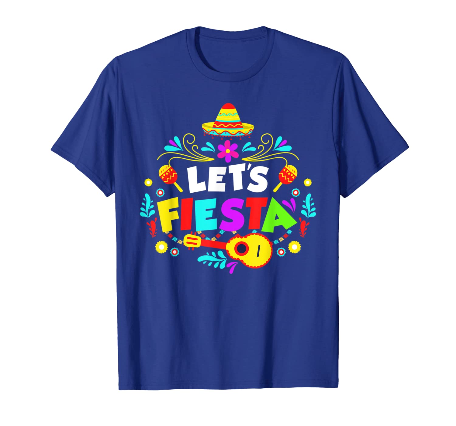 

Cinco De Mayo Party Lets Fiesta Mexican T-Shirt, White;black