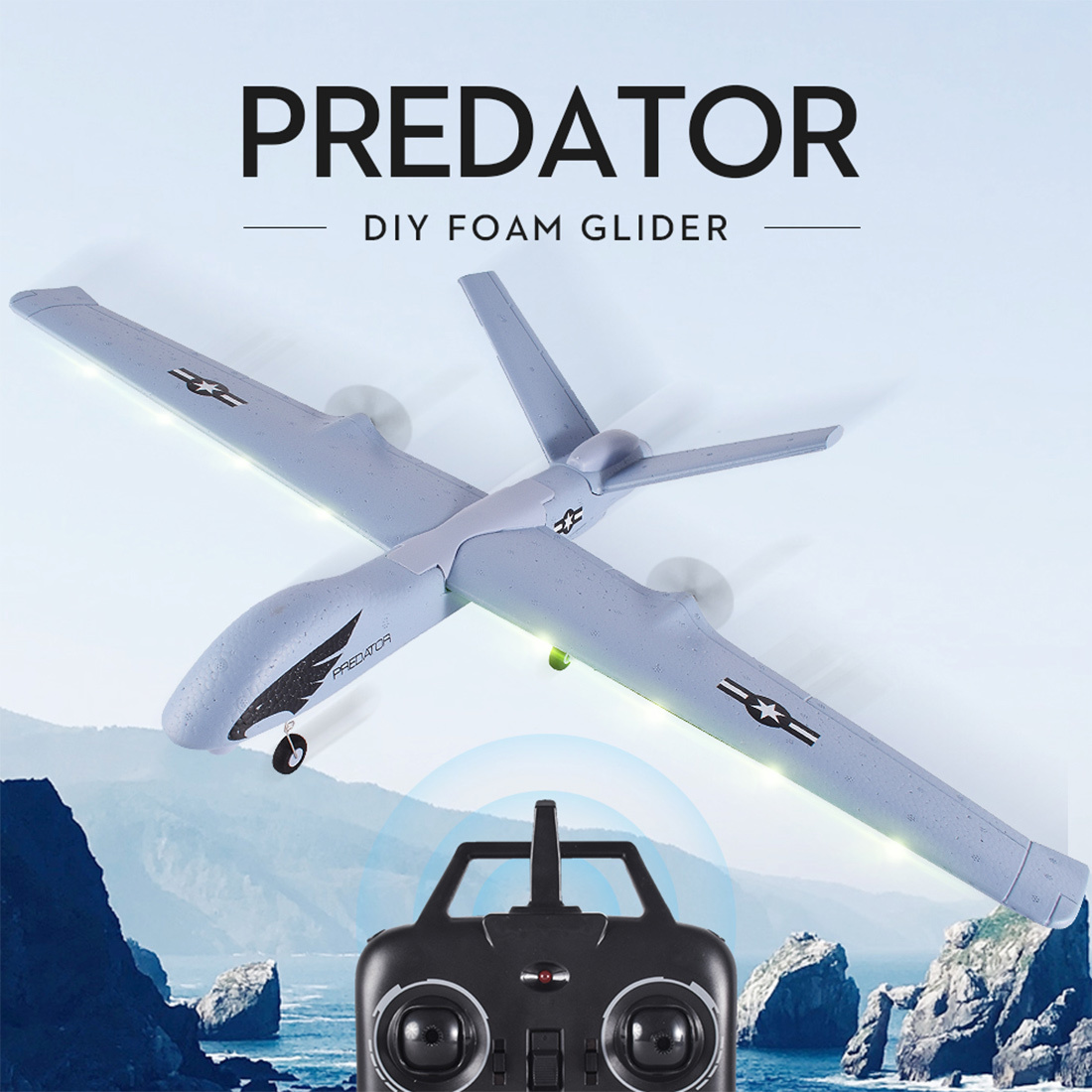 

FEICHAO Z51 Flying Model Gliders RC Plane 2.4G 3CH Remote Control RC Airplane Wingspan Foam Hand Throwing Glider Toy Planes L0306