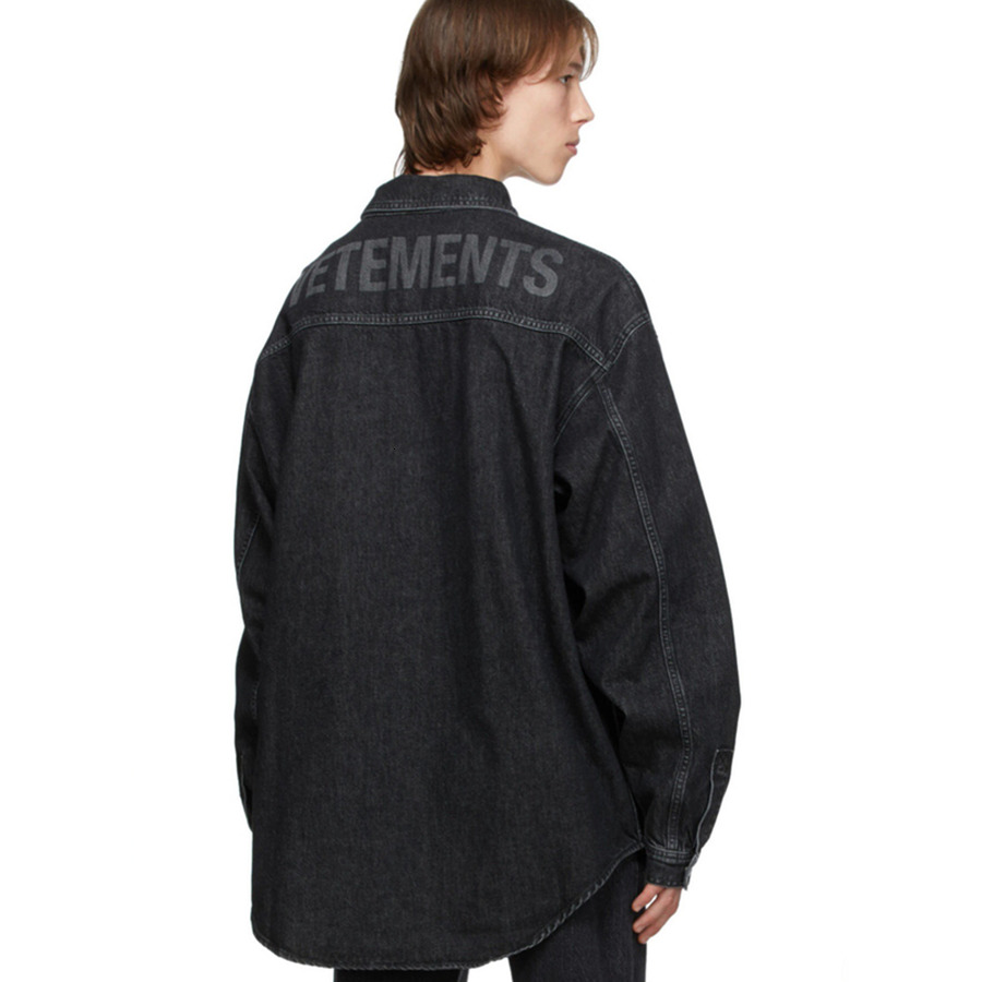 

2021 New Vetements Denim Jacket Women Big Behind Cowboy Vtm Coat Jean Mens Clothing Streetwear Japanese Fashion Ie03