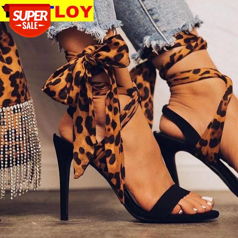 

Women Solid Color Open Toe Sandals Summer Ladies 9CM Thin High Heels Female Plus Size ShoesNew Leopard Print Shoes Ankle Strap 6 #tZ7k, Black