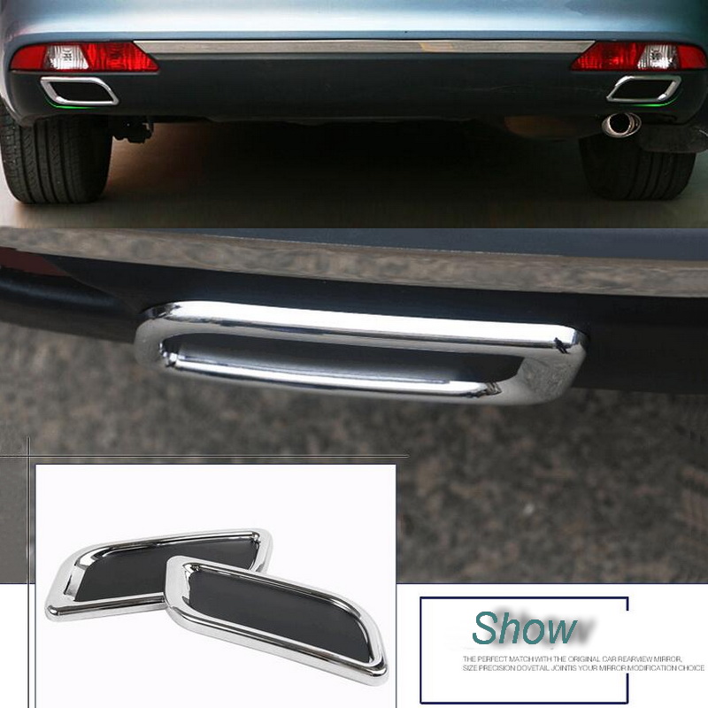 

2 Pcs DIY Car Styling ABS chrome rear bumper decoration exhaust pipe tail throat Stickers For Citroen C4 C5 Elysee Accessories