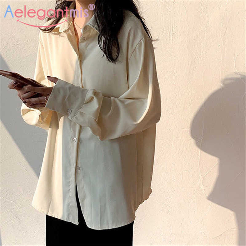 

Aeleagntmis Vintage Office Lady Women Solid Soft Blouse Chiffon Shirt Spring Elegant Chic Long Sleeve Female Shirts 210607, White