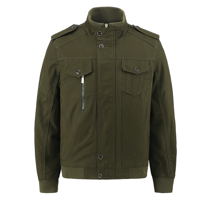 

Men's tooling large jacket men's flight suit coat pure cotton, Khaki