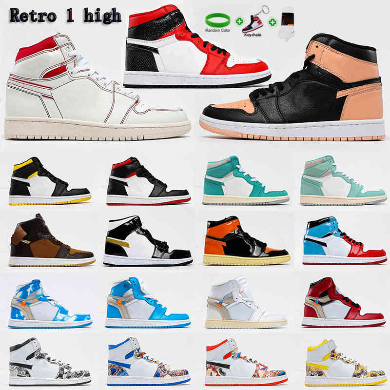 

Hight Cut Jumpman 1 Basketball Shoes Retro barb high top union NUC Jorden 1s ow joint Chicago North Carolina blue obsidian shadow gray black