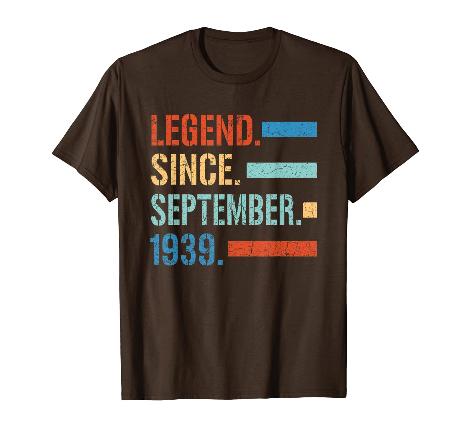 

legend since september 1939 vintage 80th b-day decorations t-shirt, White;black