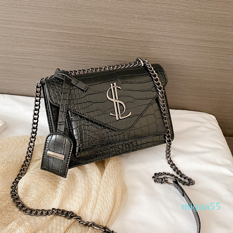 

shoulder bags women fashion luxury designer pu leather handbags chain bag crossboby Messenger handbag for Ladies, Black