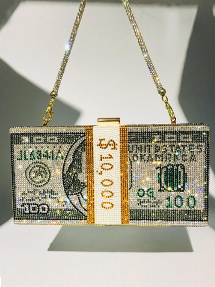 

Fashion Luxury Crystals Beading Diamonds Women Handbag Crossbody Chinese Cheongsam Female Bags Party Day Evening Clutch Gift, Grey