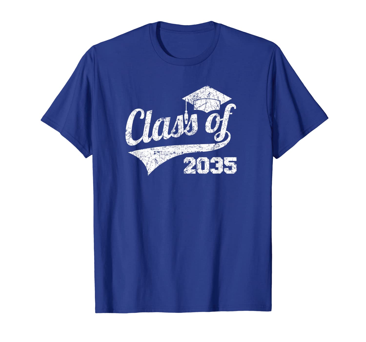 

Class of 2035 Vintage Senior High School Graduation T-Shirt, White;black