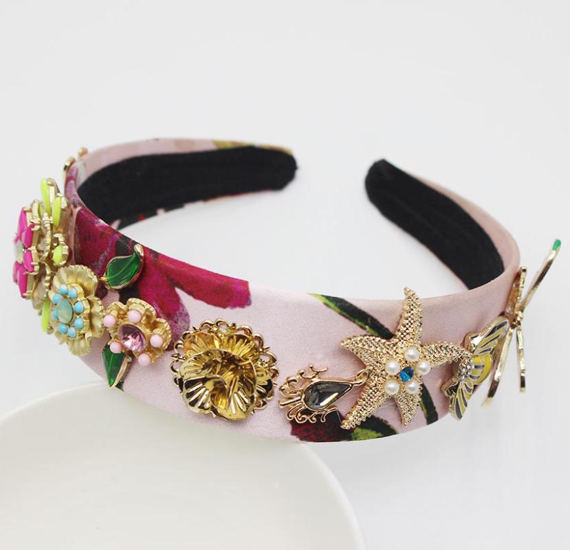 

Hair Clips & Barrettes Vintage Hairband Baroque Queen Crown Tiaras Pink Flower Headband Gold Starfish Headpiece Women Bridal Accessories Jew, Golden;silver