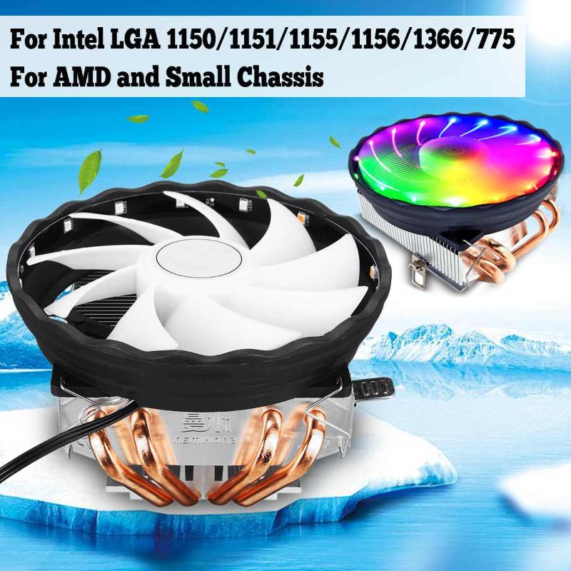 

4 Heatpipe LED RGB CPU Cooler Fan 120mm PC Cooling Radiator for Intel LGA 1150/1151/1155/1156/1366/775 for AMD AM3+ AM3 AM2+ AM2