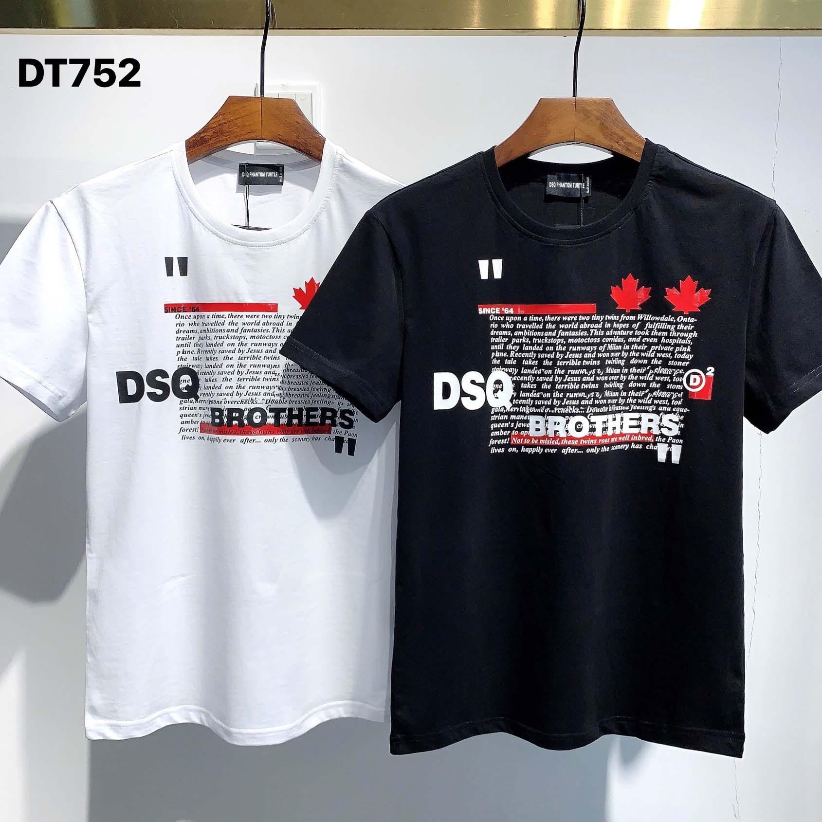 

D2 t shirts Mens Designer T Shirts Black White Men Summer Fashion Casual Streetwear T-shirt Tops Short Sleeve Size M-XXXL 3219 OLE Bdr, White;black