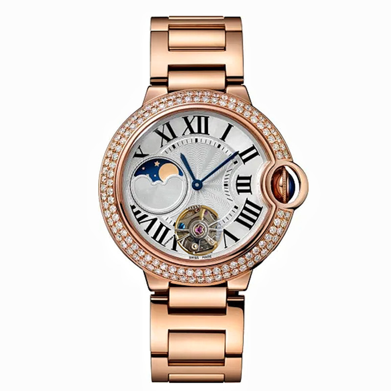 

2021 top brand men's and women's watch sports luxury designer motorcycle Stainless Steel Diamond Fashion gem mechanical quartz hig, Slivery;brown