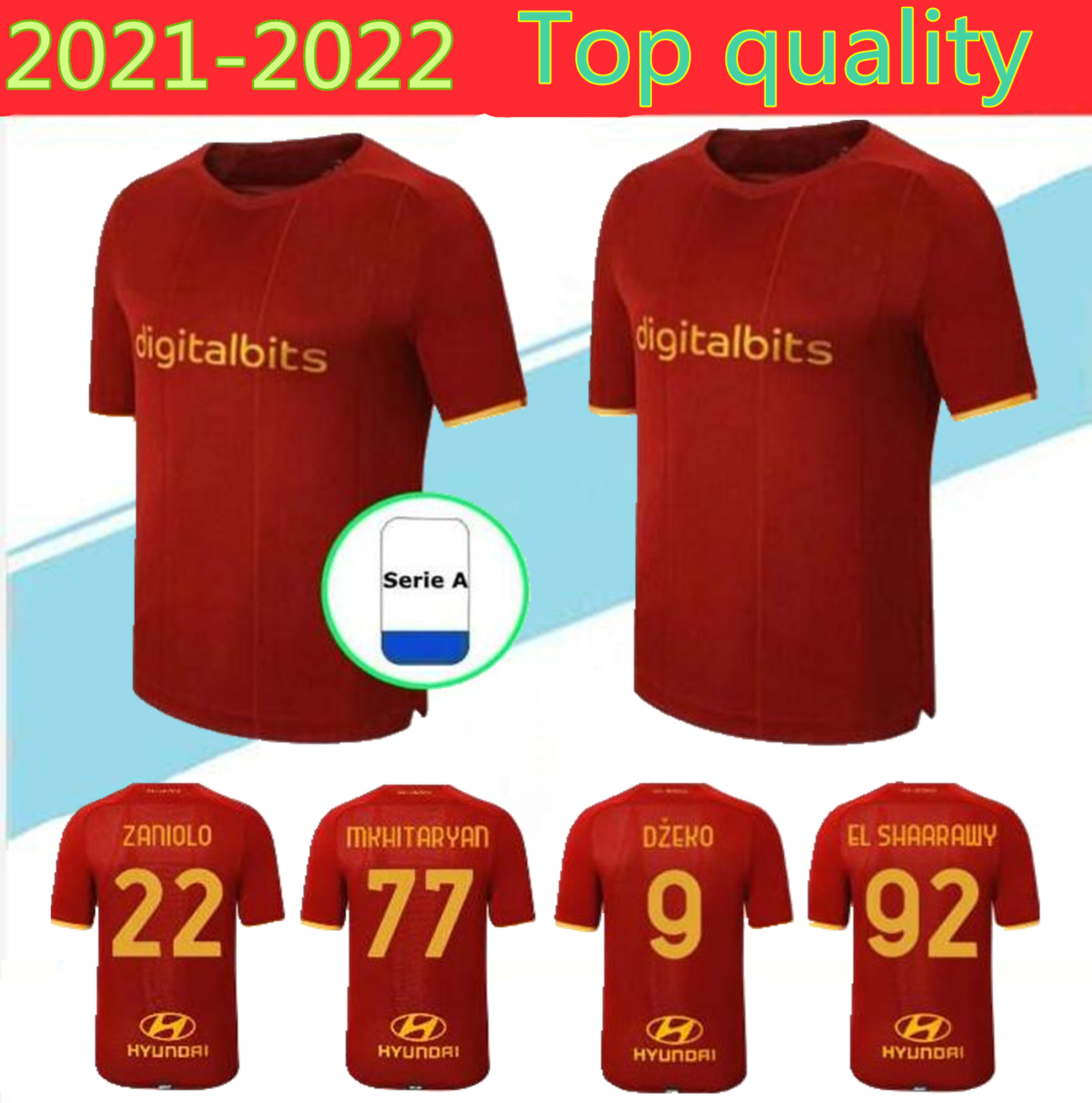 

Soccer jersey 21/22 ZANIOLO ROMA DZEKO PASTORE rome TOTTI KLUIVERT KOLAROV AS 2021 football shirt uniforms maillot, Red