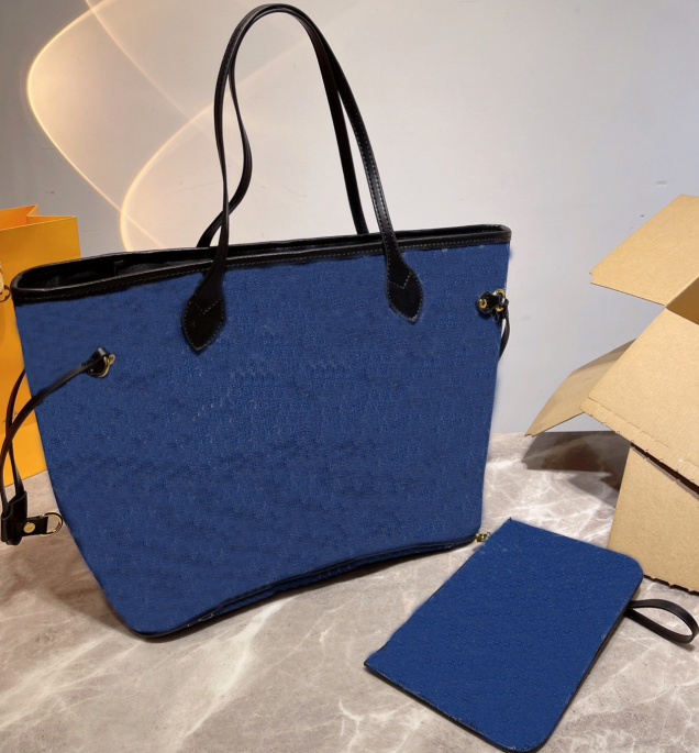 

designers never tote denim Shopping bags Coin Purse 2pcs set ,size 33*28