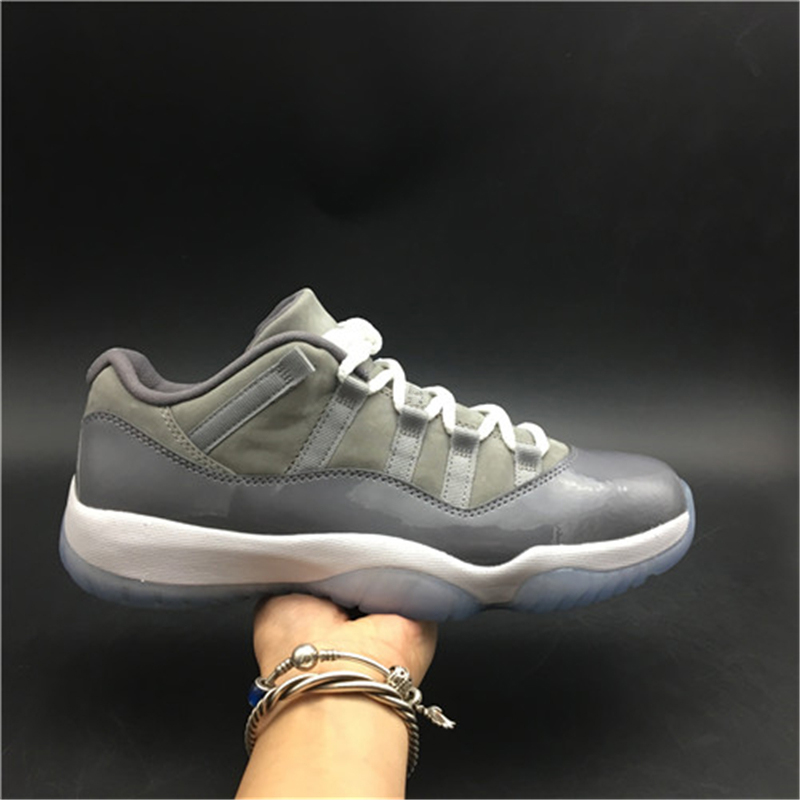 

Air 11 Low Cool Grey 528895-003 11s XI Women Men Sports Shoes Sneakers Suede Top Quality Trainers With Original Box